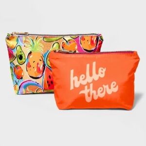 Tabitha Brown Hello There pouch zippered bag set of 2 New
